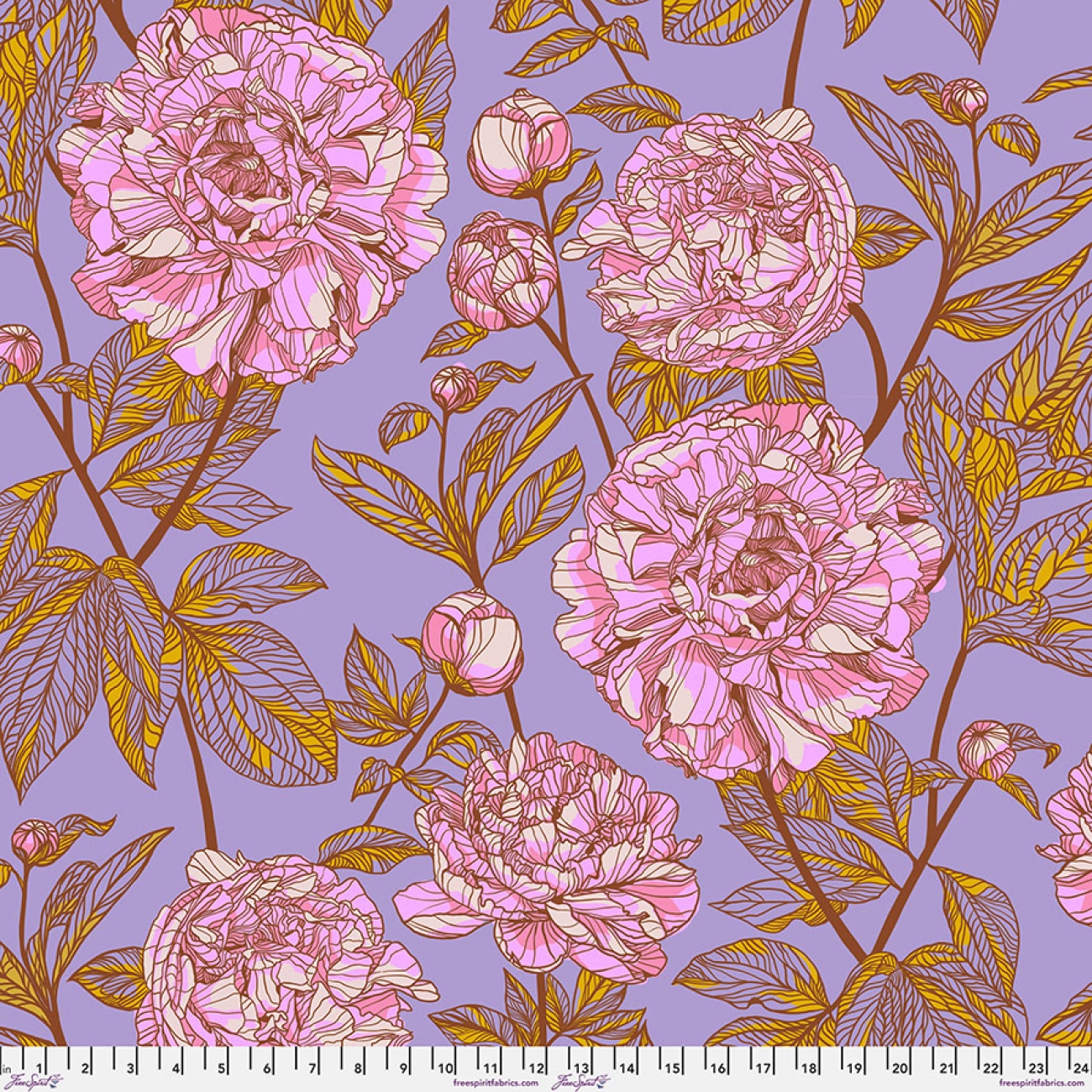 Anna Maria Horner - Our Fair Home - Peony - Heather - Patchwork Baumwolle - Quilting Backing Fabric - ÜBERBREITE 274 cm - 108´